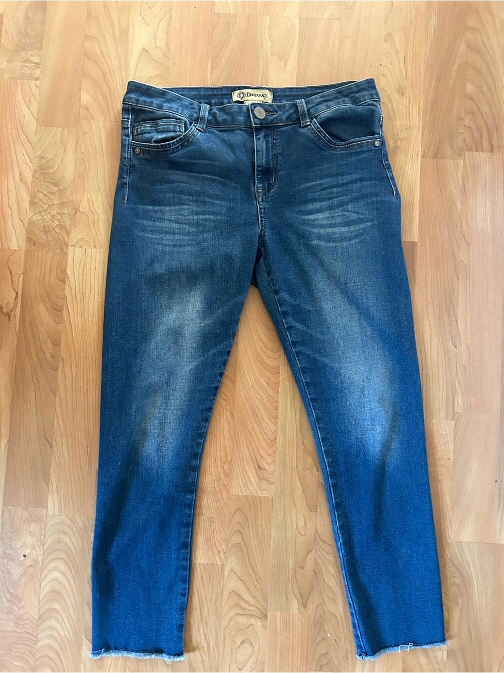 Democracy Women's Dark Blue Skinny Jeans with Faded Detail